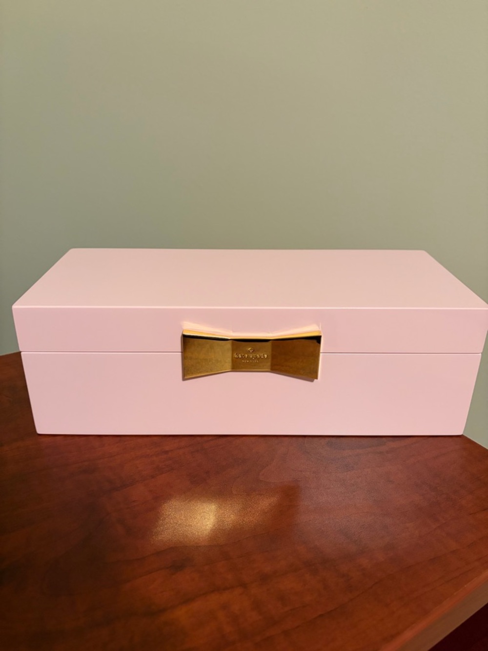 kate spade Light Pink Jewelry Box with Gold Bow Accent